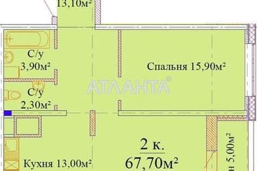 2-rooms apartment apartment by the address st. Varnenskaya (area 69,6 m²) - Atlanta.ua - photo 6