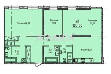 3-rooms apartment apartment by the address st. Gagarinskoe plato (area 107 m²) - Atlanta.ua - photo 10