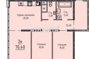 2-rooms apartment apartment by the address st. Gagarinskoe plato (area 69,2 m²) - Atlanta.ua - photo 3