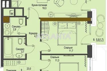 1-room apartment apartment by the address st. Frantsuzskiy bul Proletarskiy bul (area 63,9 m²) - Atlanta.ua - photo 14