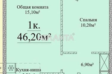 1-кімнатна квартира за адресою вул. Варненська (площа 47 м²) - Atlanta.ua - фото 6