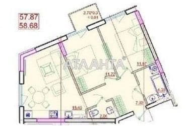 2-rooms apartment apartment by the address st. Primorskaya Suvorova (area 58,7 m²) - Atlanta.ua - photo 6