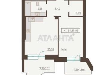 2-кімнатна квартира за адресою вул. Французький бульв. (площа 54,3 м²) - Atlanta.ua - фото 10