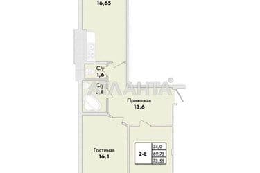2-rooms apartment apartment by the address st. Pivovarnaya (area 73,6 m²) - Atlanta.ua - photo 7