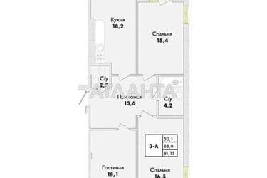 3-rooms apartment apartment by the address st. Pivovarnaya (area 91,2 m²) - Atlanta.ua - photo 8