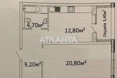 1-комнатная квартира по адресу Гагарина пр. (площадь 49,2 м²) - Atlanta.ua - фото 7