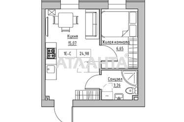 1-room apartment apartment by the address st. 7 km ovidiopolskoy dor (area 25,0 m²) - Atlanta.ua - photo 5