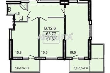 2-rooms apartment apartment by the address st. Topolinnyy per (area 67,9 m²) - Atlanta.ua - photo 18