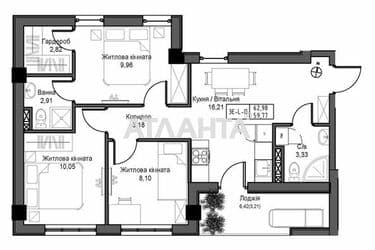 2-rooms apartment apartment by the address st. 7 km ovidiopolskoy dor (area 59,8 m²) - Atlanta.ua - photo 10
