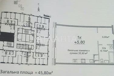 1-кімнатна квартира за адресою вул. Гагарінське плато (площа 45,8 м²) - Atlanta.ua - фото 7