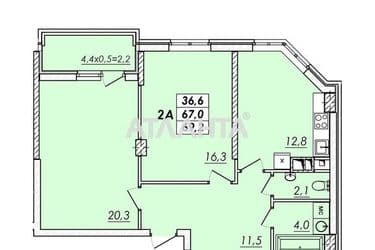 2-rooms apartment apartment by the address st. Ovidiopolskaya dor (area 69,3 m²) - Atlanta.ua - photo 14
