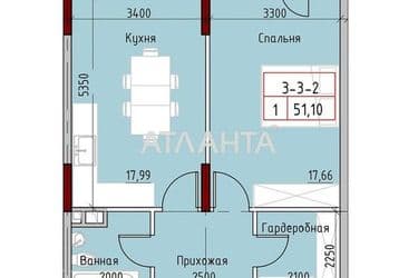 1-комнатная квартира по адресу Маячный пер. (площадь 51,8 м²) - Atlanta.ua - фото 8