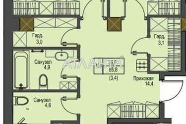 2-rooms apartment apartment by the address st. Frantsuzskiy bul Proletarskiy bul (area 85,8 m²) - Atlanta.ua - photo 7