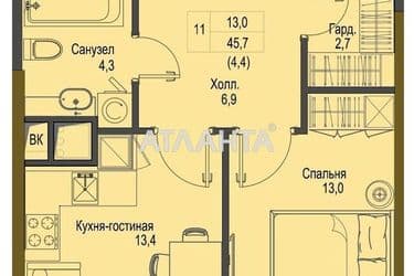 1-room apartment apartment by the address st. Frantsuzskiy bul Proletarskiy bul (area 45,7 m²) - Atlanta.ua - photo 5