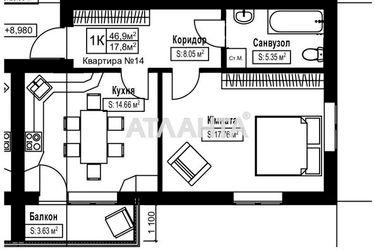 1-room apartment apartment by the address st. Vesennyaya (area 47,0 m2) - Atlanta.ua - photo 11