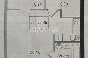 2-rooms apartment apartment by the address st. 7 km ovidiopolskoy dor (area 36,9 m²) - Atlanta.ua - photo 6