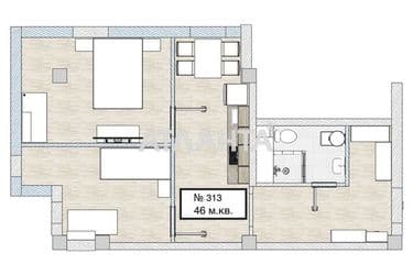 2-rooms apartment apartment by the address st. Tsvetaeva gen (area 46 m²) - Atlanta.ua - photo 25