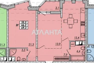 2-rooms apartment apartment by the address st. Prokhorovskaya Khvorostina (area 64,6 m²) - Atlanta.ua - photo 13