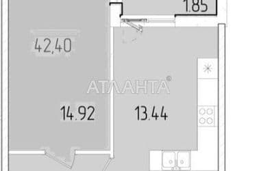 1-комнатная квартира по адресу ул. Краснова (площадь 42,4 м²) - Atlanta.ua - фото 6