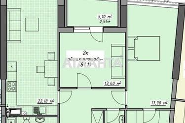 2-к apartment on street Kurortnyy per  v Arkadii - Atlanta.ua