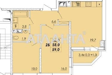 2-rooms apartment apartment by the address st. Ovidiopolskaya dor (area 59 m²) - Atlanta.ua - photo 9
