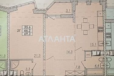 2-rooms apartment apartment by the address st. Prokhorovskaya Khvorostina (area 69,3 m²) - Atlanta.ua - photo 19