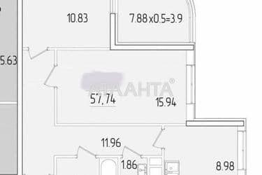 2-кімнатна квартира за адресою вул. Краснова (площа 57,7 м²) - Atlanta.ua - фото 14