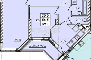 2-комнатная квартира по адресу Овидиопольская дор. (площадь 59,3 м²) - Atlanta.ua - фото 6