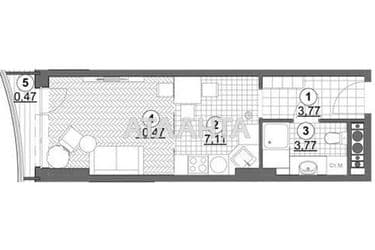 1-room apartment apartment by the address st. Gagarinskoe plato (area 26,6 m²) - Atlanta.ua - photo 9