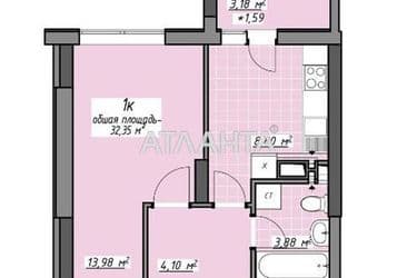 1-room apartment apartment by the address st. Glushko ak pr Dimitrova pr (area 32,4 m²) - Atlanta.ua - photo 8
