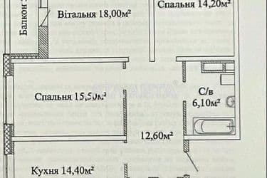 3-кімнатна квартира за адресою вул. Варненська (площа 87,2 м²) - Atlanta.ua - фото 16