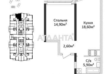 1-room apartment apartment by the address st. Gagarina pr (area 42 m²) - Atlanta.ua - photo 7