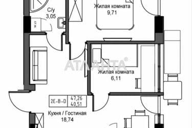 2-rooms apartment apartment by the address st. 7 km ovidiopolskoy dor (area 40,5 m²) - Atlanta.ua - photo 10