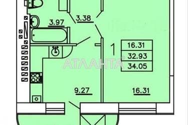 1-комнатная квартира по адресу Днепропетровская дор. (площадь 34,5 м²) - Atlanta.ua - фото 12
