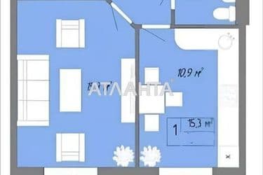 1-room apartment apartment by the address st. Zhemchuzhnaya (area 45 m²) - Atlanta.ua - photo 12