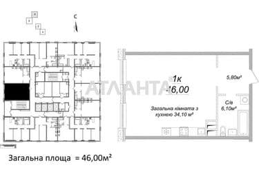 1-room apartment apartment by the address st. Gagarinskoe plato (area 46 m²) - Atlanta.ua - photo 9
