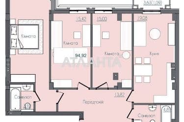 3-rooms apartment apartment by the address st. Fontanskaya dor Perekopskoy Divizii (area 92,2 m²) - Atlanta.ua - photo 28