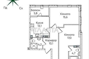 2-rooms apartment apartment by the address st. Paustovskogo (area 70,4 m²) - Atlanta.ua - photo 10