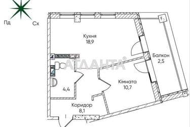 1-room apartment apartment by the address st. Paustovskogo (area 44,7 m²) - Atlanta.ua - photo 7
