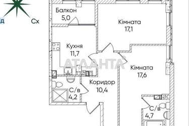 2-rooms apartment apartment by the address st. Paustovskogo (area 70,6 m²) - Atlanta.ua - photo 10