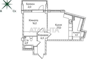 1-комнатная квартира по адресу ул. Паустовского (площадь 57 м²) - Atlanta.ua - фото 10