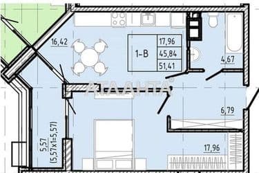 1-room apartment apartment by the address st. Franko Ivana (area 51,4 m²) - Atlanta.ua - photo 6