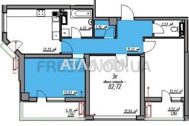 3-rooms apartment apartment by the address st. Kurortnyy per (area 82,7 m²) - Atlanta.ua - photo 39