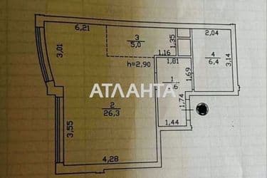 1-комнатная квартира по адресу Гагарина пр. (площадь 44 м²) - Atlanta.ua - фото 20