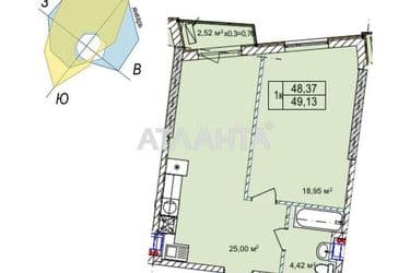 1-room apartment apartment by the address st. Chubaevskaya Selsovetskaya (area 47,7 m²) - Atlanta.ua - photo 11