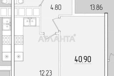 1-кімнатна квартира за адресою вул. Краснова (площа 40,9 м²) - Atlanta.ua - фото 6