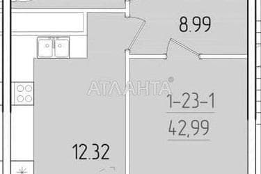 1-кімнатна квартира за адресою вул. Краснова (площа 42,9 м²) - Atlanta.ua - фото 8