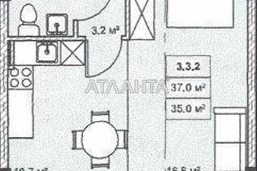 1-комнатная квартира по адресу ул. Бочарова ген. (площадь 34,8 м²) - Atlanta.ua - фото 7