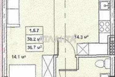 1-room apartment apartment by the address st. Bocharova gen (area 38,2 m²) - Atlanta.ua - photo 7