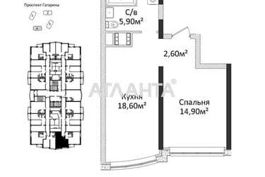 1-room apartment apartment by the address st. Gagarina pr (area 42,1 m²) - Atlanta.ua - photo 13